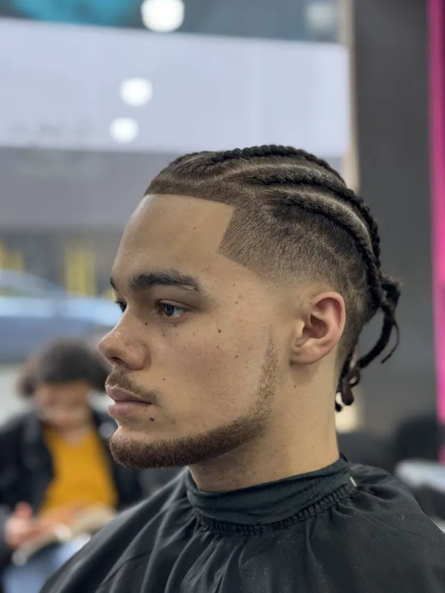 Cornrows with faded sides